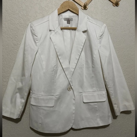 Blazer Femme Roz & Ali - Imprimé Floral Noir Et Blanc - Taille L - Occasion Très Bon état